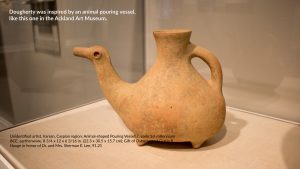 A clay animal-shaped pouring vessel in the Ackland’s collection.