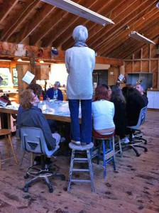 Hisako Sekijima Lecturing her class at Haystack, photo by Meghan Price