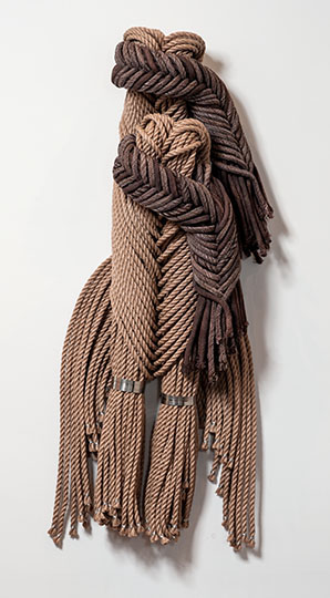 FROM THE MERMAID SERIES IV, Francoise Grossen, poly, metal, paper, braided, 16" x 72" x 72"
