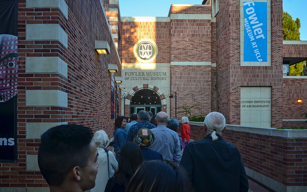Crowds lining up for the opening reception of The Box Project at the Fowler Museum. Photo by Tom Grotta