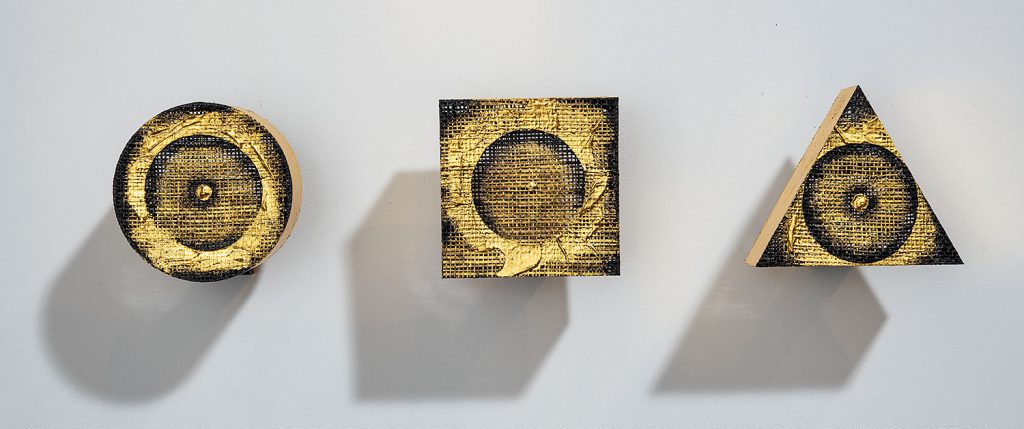 Gold Leaf wall sculptures by Chang Yeonsoon