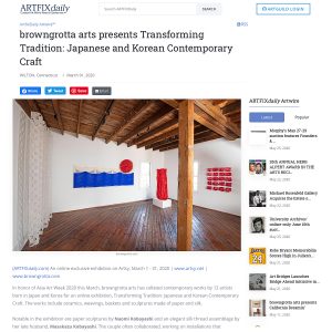 browngrotta arts presents Transforming Tradition: Japanese and Korean Contemporary Craft in Artfix Daily