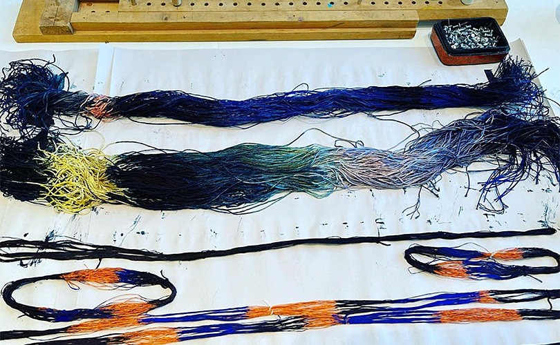 Polly Barton indigo dyed threads