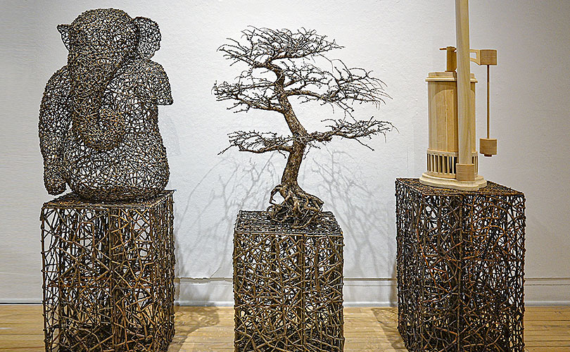 John McQueen Same Difference three willow sculptures 