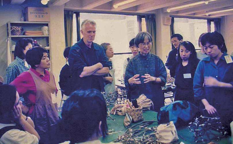 John McQueen teaching aside Hisako Sekijima in Japan