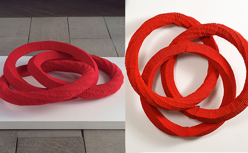 Large interlaced Keiji Nio Sculpture on and off the wall
