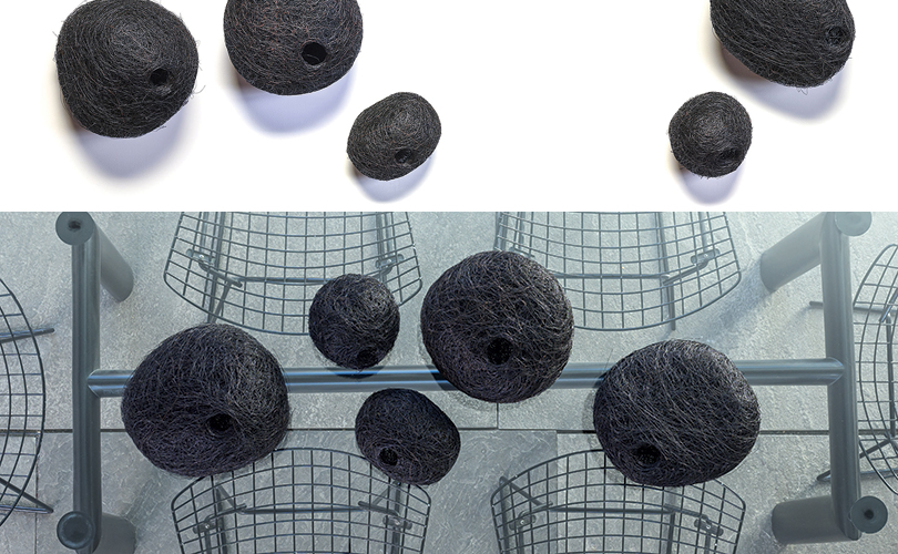 Clytemnestra wire sculptures by Deborah Valomae on and off the wall