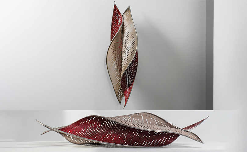 Arezzo Katagami-style handcarved by Jennifer Falck Linssen on and off the wall