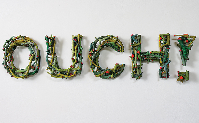 Gyöngy Laky Ouch wall sculpture