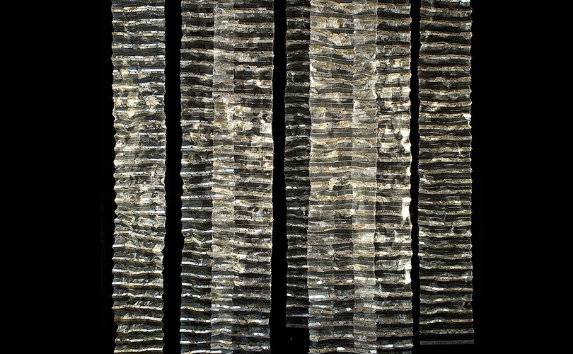 Mica and steel wall hanging by Agneta Hobin