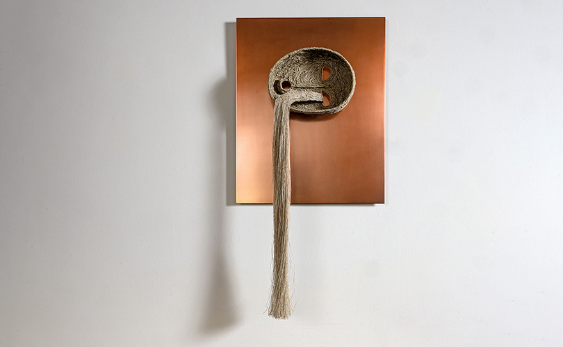 Stéphanie Jacques copper and flax wall sculpture